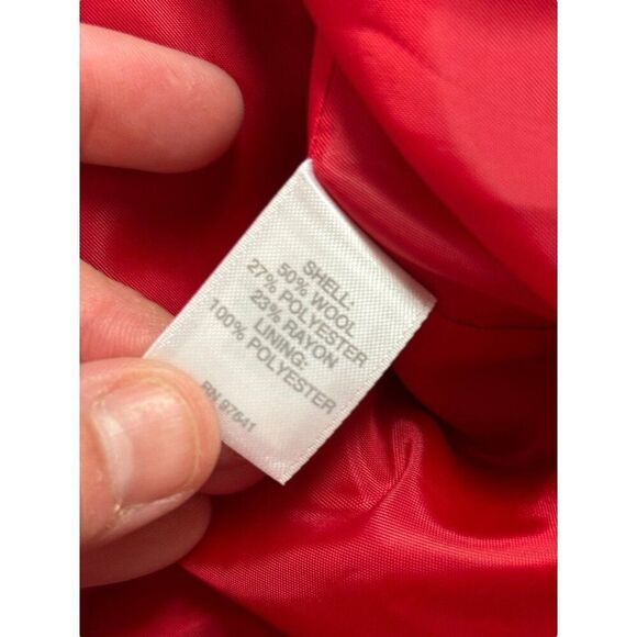 J. Jill Women's Red Wool Blend Hooded Coat Size S - Picture 6 of 9